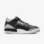 Air Jordan 3 Green Glow – preto e cinzento