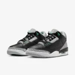 Air Jordan 3 Green Glow – preto e cinzento
