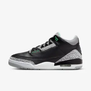 Air Jordan 3 Green Glow – preto e cinzento