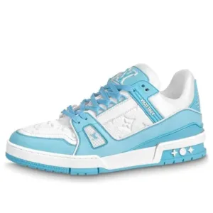 Louis Vuitton Trainer White Sky Blue - azul