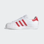 Adidas Superstar Black White & Red Vivid - Branco