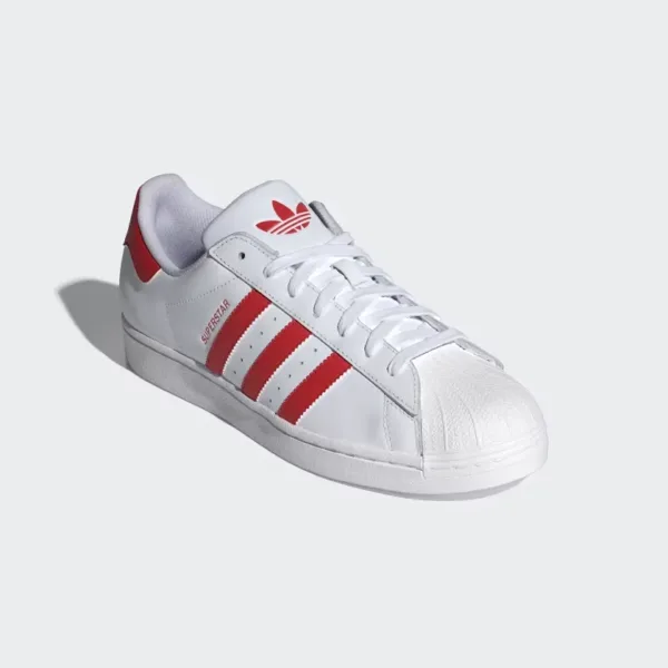 Adidas Superstar Black White & Red Vivid - Branco