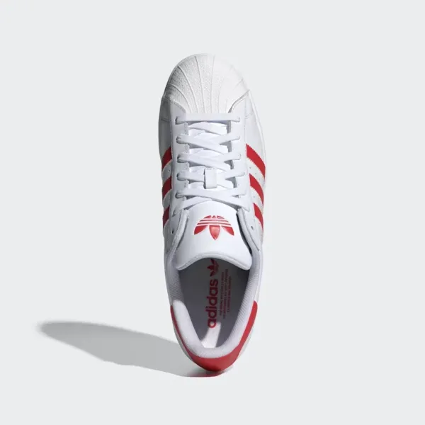 Adidas Superstar Black White & Red Vivid - Branco