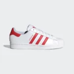 Adidas Superstar Black White & Red Vivid - Branco